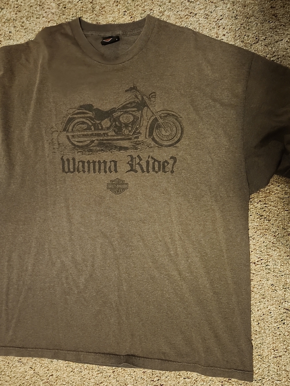 Harley-Davidson Brown Short Sleeve WANNA RIDE? 3X Tee - IL
